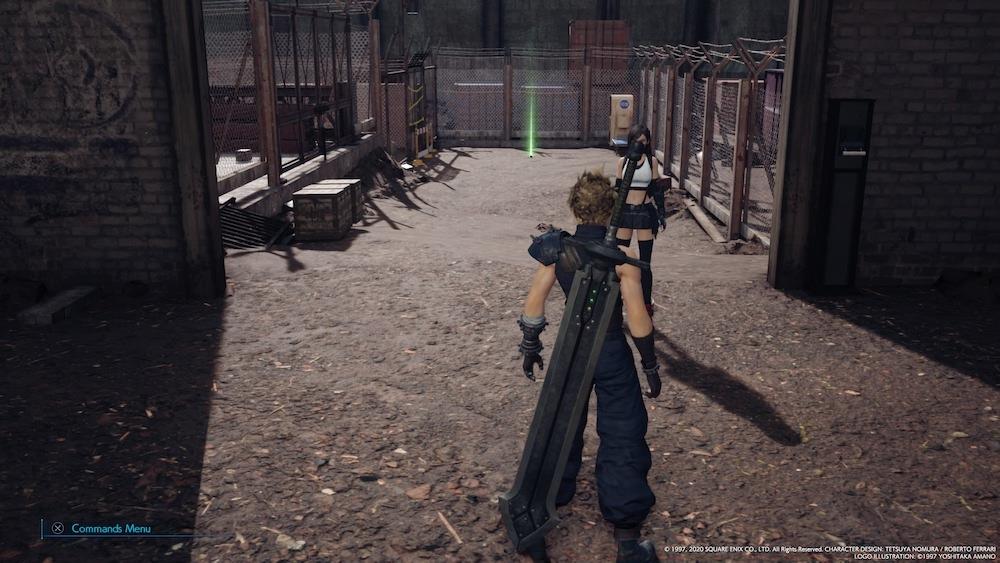 Use the switches to the right of the shutter doors to open them up and reveal pathways to crates, chests, and a Fire Materia.